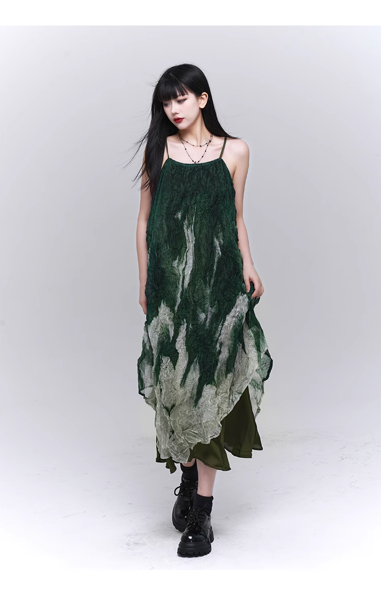 Chic Retro Goth Black Velvet Shawl Spaghetti Strap Dress TP2914
