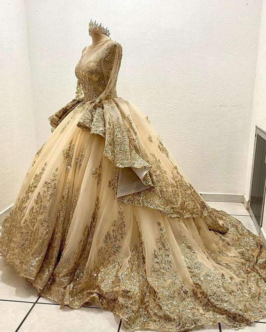 Gorgeous Beaded Embroidery Sweet 16 Quinceanera A-Line Floor-length Prom Dress Birthday Dress Evening Dress Ball Gown TP4539