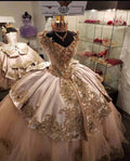 Gorgeous Glittering Beaded Embroidery Sweet 16 Quinceanera A-Line Floor-length Prom Dress Birthday Dress Evening Dress Ball Gown TP4411