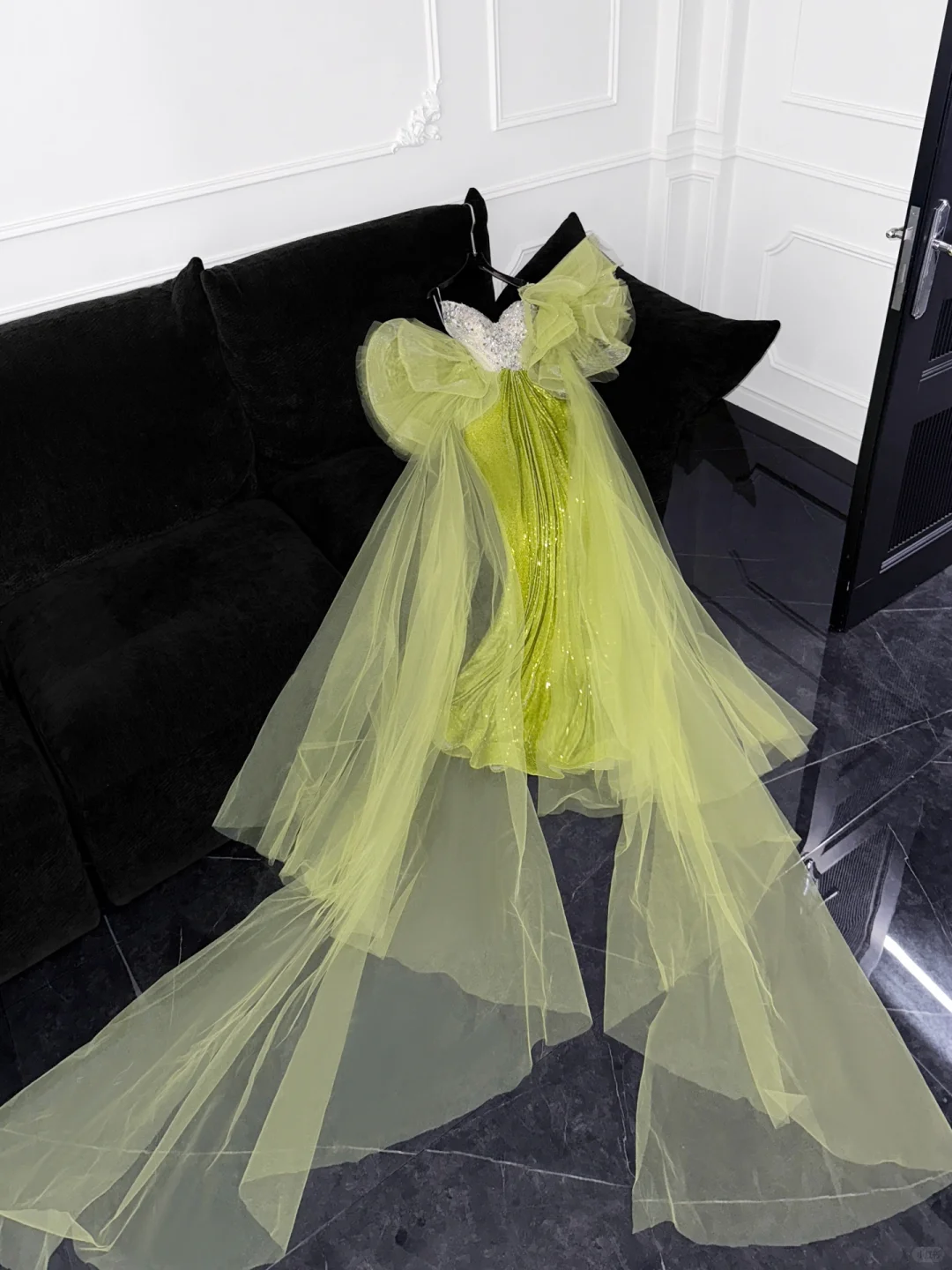 Sparkling Green Sequined Design Elegant Mermaid Prom Dress Evening Dress TP4214