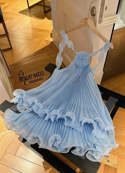 Cute Pleated Ruffle Short A-Line Party Dress Cocktail Dress Homecoming Dress TP4442