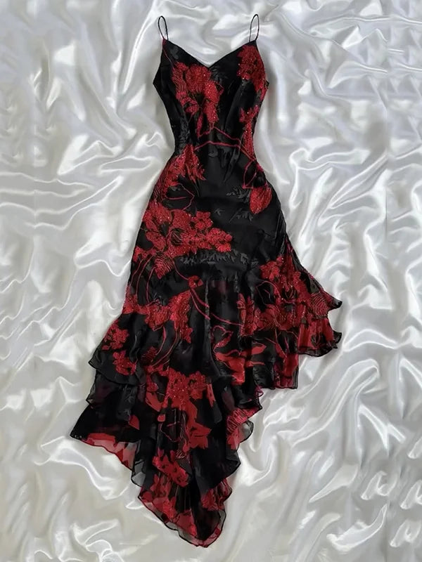Vintage Beaded Applique Prom Dress Sheath Evening Dress Spaghetti Strap Fairy Dress TP4678
