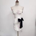 New Fashion Floral Bow Bodycon Design A-line Sleeveless Strapless Homecoming DressTP3722