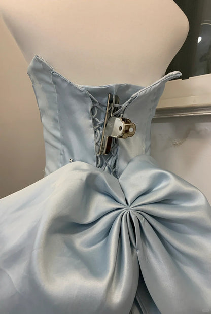 Blue simple fashion elegant long satin ball gown evening dress gh4571