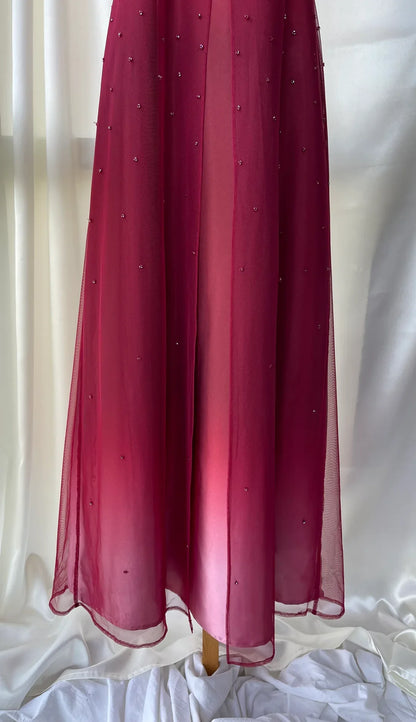 Girlhomeshops--Red exquisite floral beaded fashion long tulle prom dress graduation dress gh5521