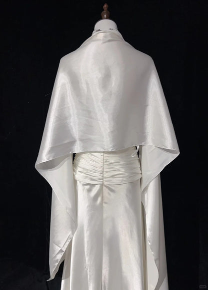 Ivory White Vintage Long Satin Elegant Ball Gown Evening Dress Graduation Dress Wedding Dress gh4490