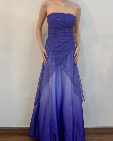Girlhomeshops--Purple shiny fashion gradient tube top long floor-length ball gown graduation dress gh5514