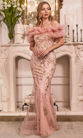 Vintage Beaded Mermaid Prom Dress Off-the-shoulder Evening Dress Long Formal Dress TP4624