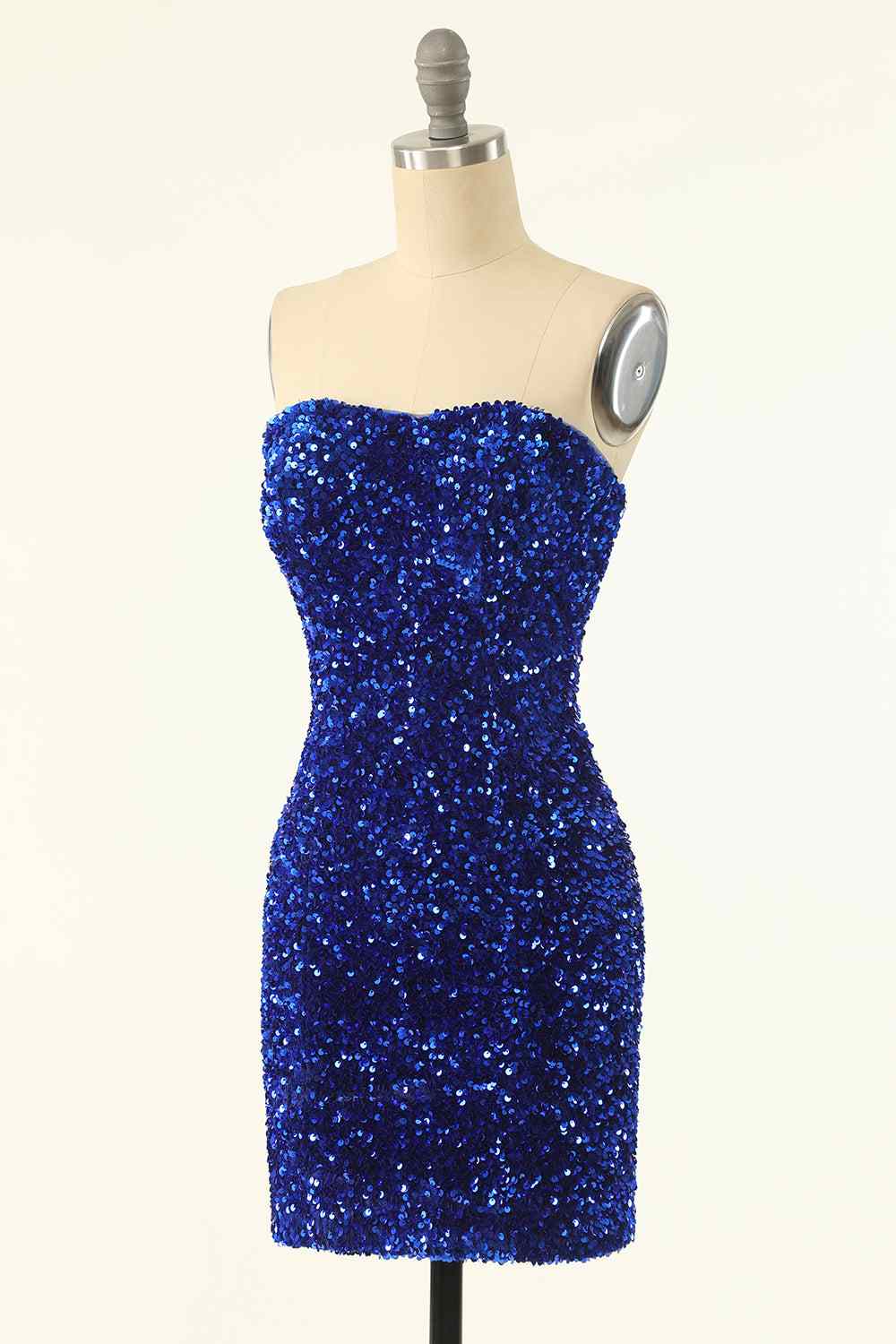 Sheath Strapless Sequins Mini Homecoming Dress