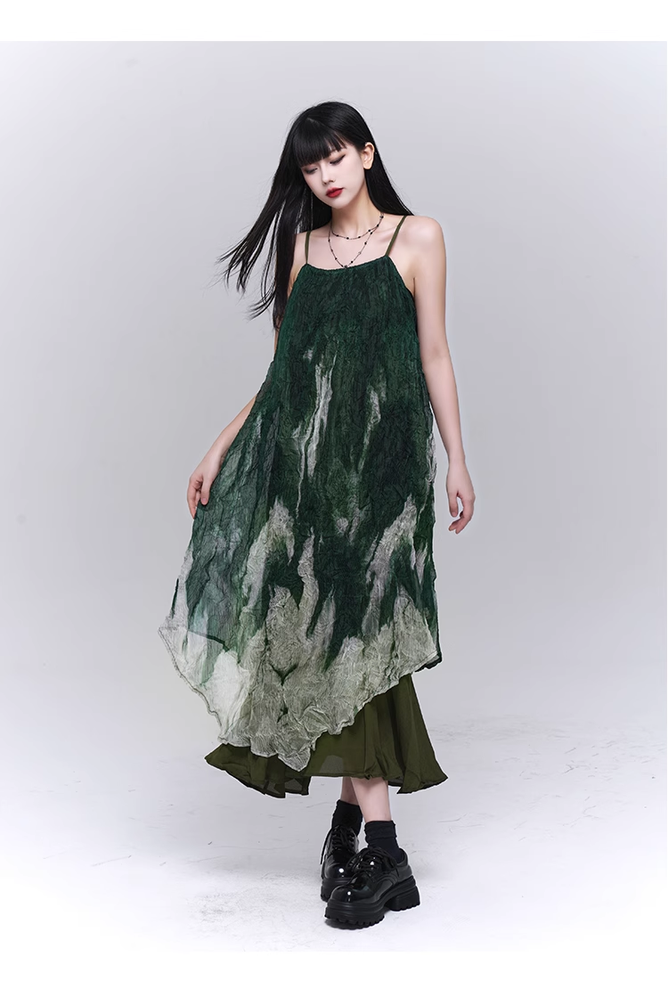 Chic Retro Goth Black Velvet Shawl Spaghetti Strap Dress TP2914