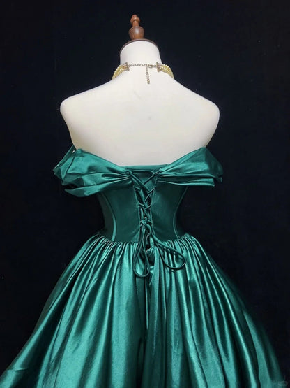 Green princess jewel short fashion retro homecoming dress prom dress evening dress gh4366