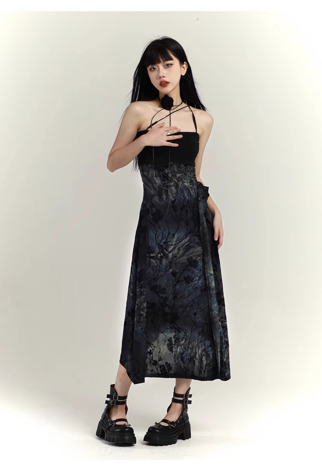 Simple Fashion Design Sense Halter Dress TP2926