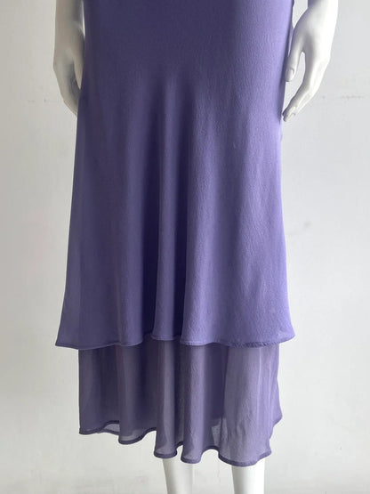 Sexy Purple Spaghetti Strap Lace Mermaid Chiffon Prom Dress Evening Dress P4849