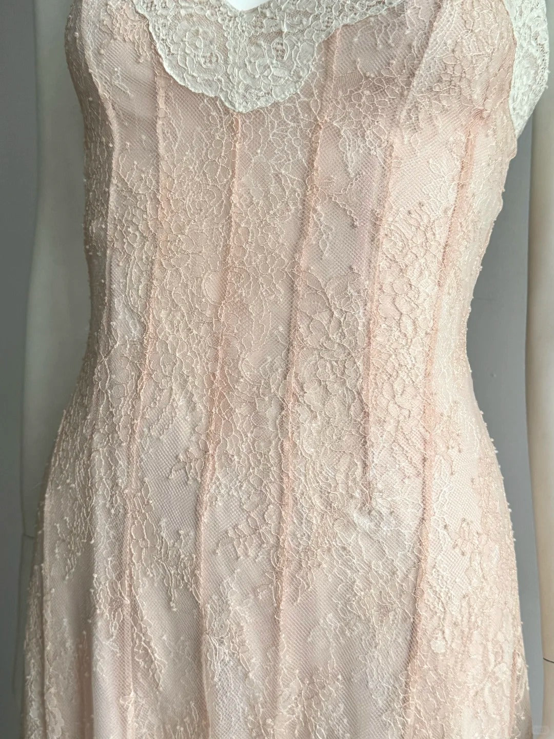 Elegant Pink V-Neck Spaghetti Strap Lace Long Prom Dress Evening Dress P4852