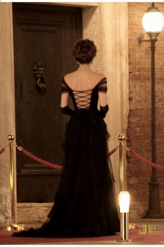Vintage Ball Gown Black Birthday Party Dresses Off The Shoulder Prom Dresses P700