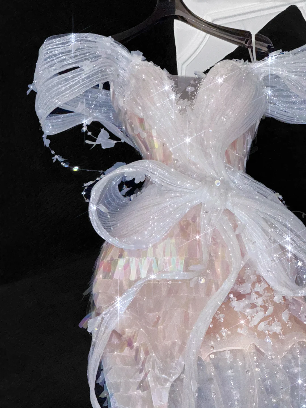 Vintage Sparkling Champagne Sequin Off-the-shoulder Sheath Elegant Chiffon Evening Dress Prom Dresses TP4153