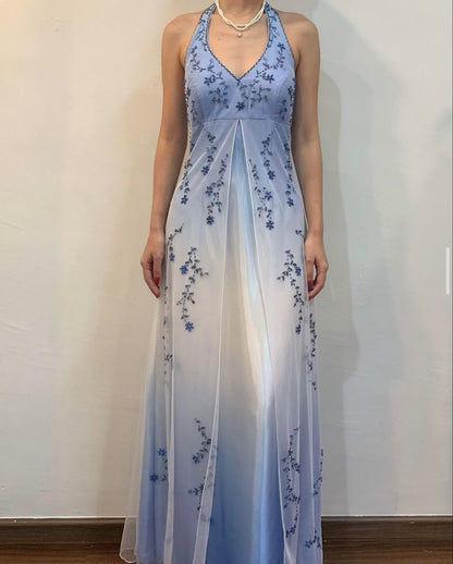Purple Fashion Small V Neck Exquisite Beaded Long Tulle Ball Gown Evening Gown Party Dress gh3432