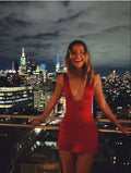 Sexy Burgundy Satin Short Sheath Party Dress Cocktail Dress Homecoming Dress TP4441