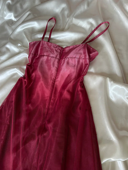 Girlhomeshops--Red exquisite floral beaded fashion long tulle prom dress graduation dress gh5521