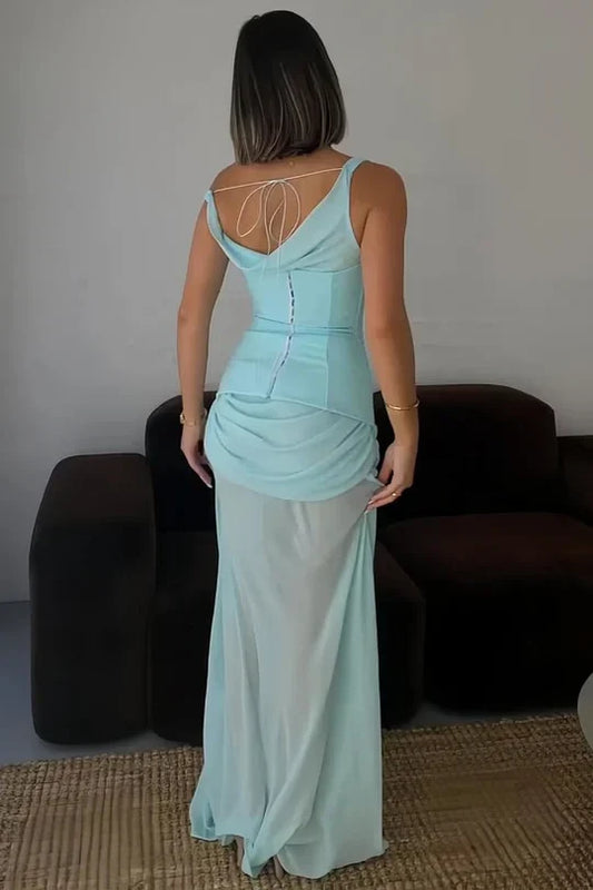 Asymmetrical Sleeveless Empire Chiffon Party Prom Dress