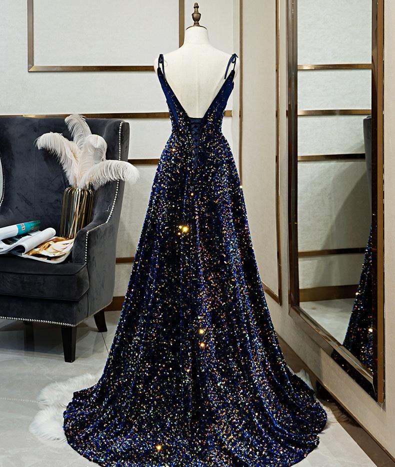 Sparkly Long A-line Corset Evening Prom Dresses Party Dresses