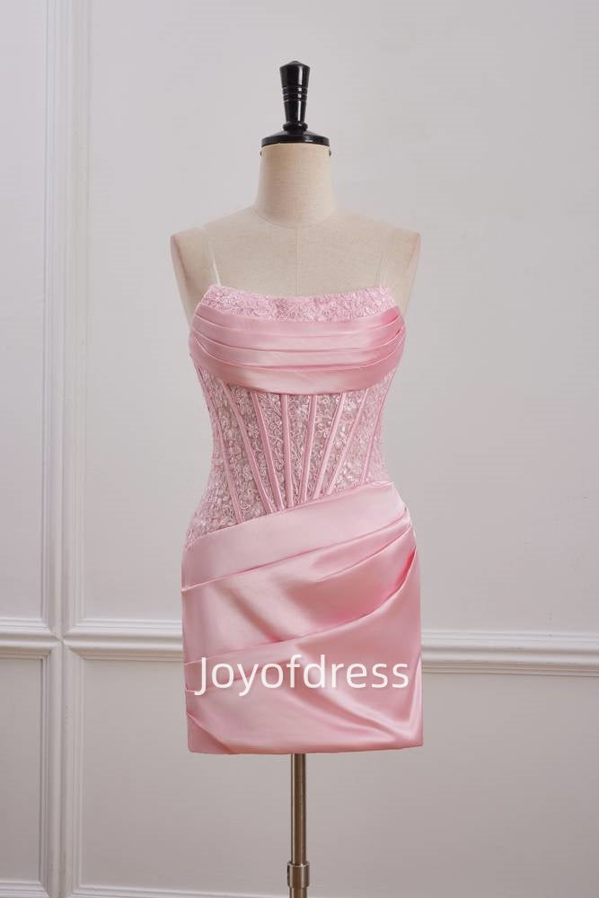 Bateau Strapless Appliques Bodycon Homecoming Dress