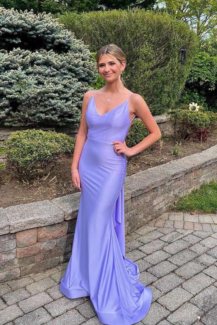 Sexy Mermaid Straps Neckline Backless Blue Long Prom Dress P1626