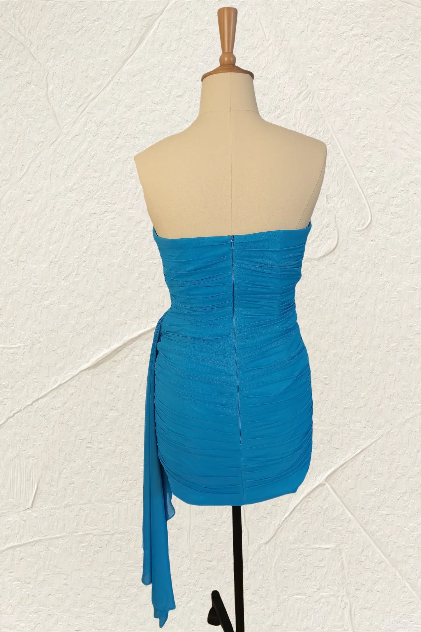Bodycon Satin Strapless Pleatde Casual Homecoming Dress