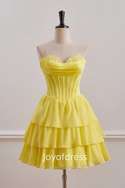 Chic Sweetheart Sleeveless Empire Ruffle A-Line Homecoming Dress
