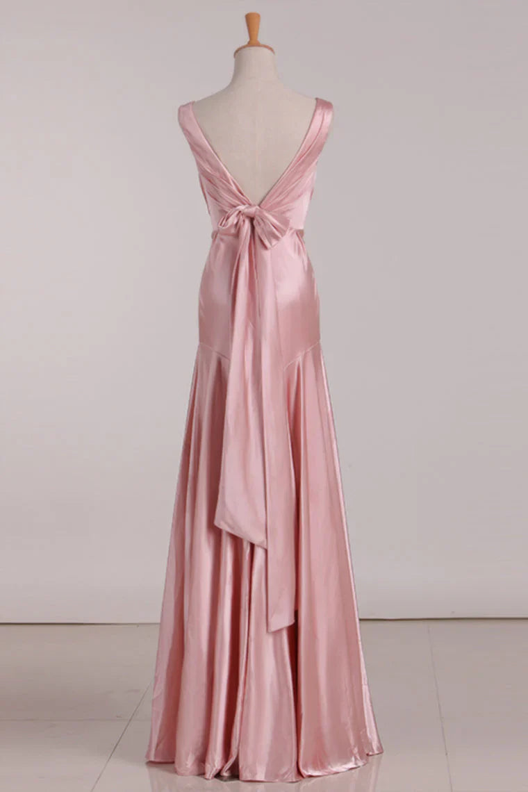 Cute A-Line V-Neck Sleeveless Empire A-Line Bridesmaid Dress