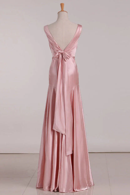 Cute A-Line V-Neck Sleeveless Empire A-Line Bridesmaid Dress