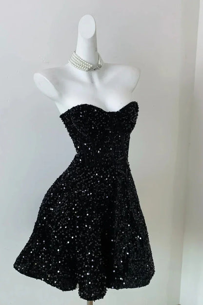 Cute Sparkly Sweetheart Strapless Sequins Party Homecoming Dress