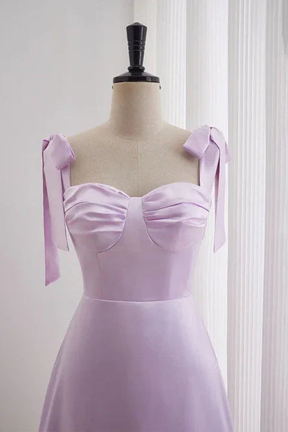 Cute Sweetheart Straps Satin A-Line Homecoming Dress