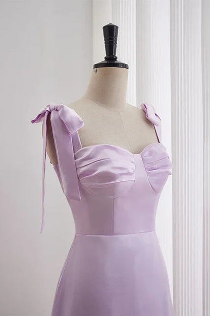 Cute Sweetheart Straps Satin A-Line Homecoming Dress