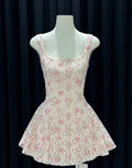 Vintage Floral A-Line Homecoming Dress Square-neck Party Dress Short Cocktail Dress TP4612