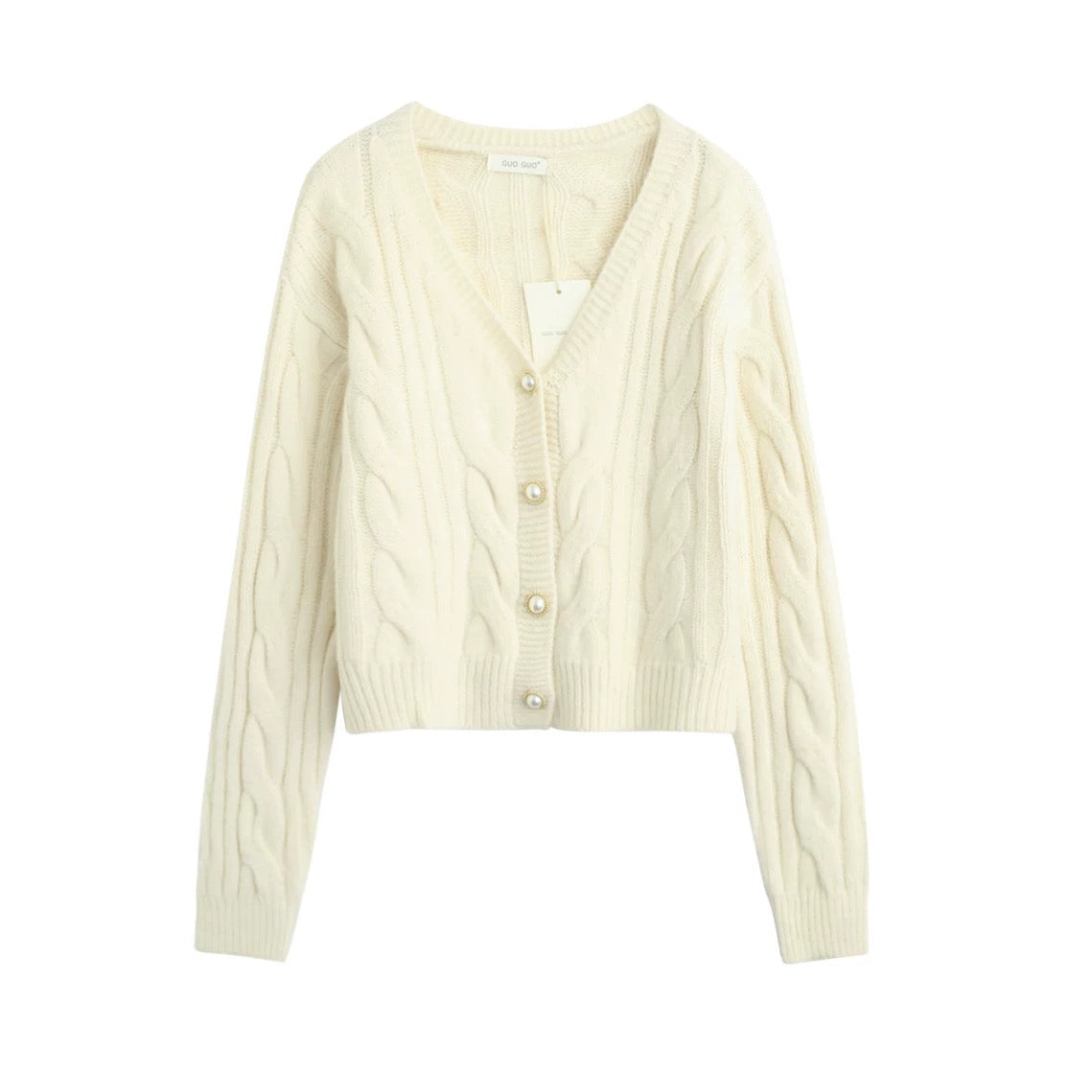 Fall and winter fashion Artificial jewelry button knitted sweater cardigan coat  7461