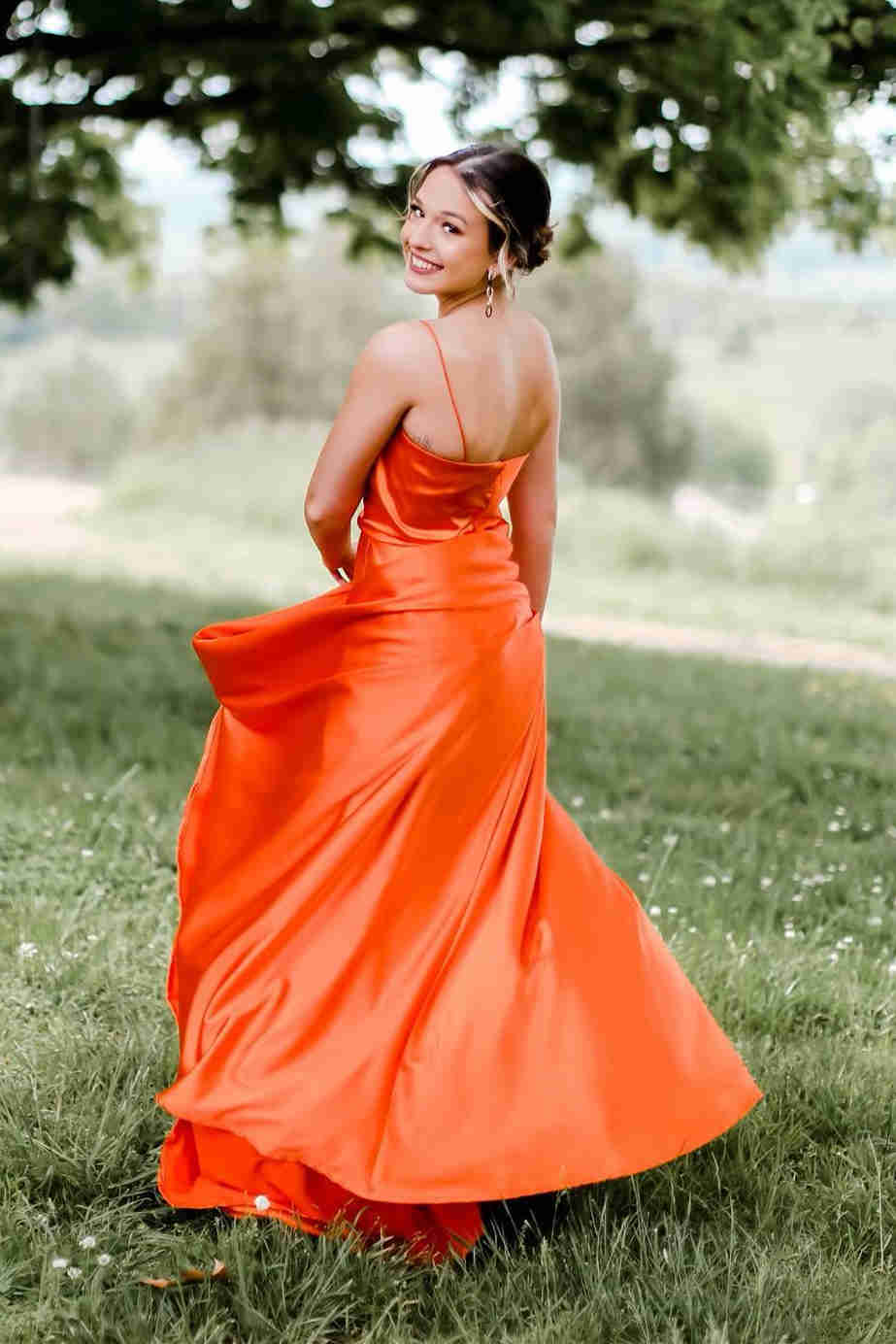 Classy Strapless Green Prom Dresses Satin Leg Slit Formal Dress