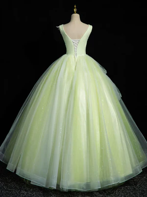 Elegant A Line V Neck Beaded  Lace Long Prom Dresses,  Lace Formal Dresses,  Evening Dresses  GG012