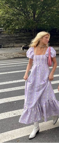 Elegant A Line Square Lilac Polyester Ripple Short Sleeve Long Prom Dress,Evening Dress GG1077