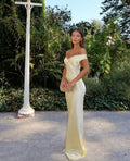 Simple Mermaid Off The Shoulder Satin Long Prom Dress,Evening Dress GG1231