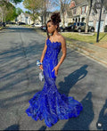 Glamorous Mermaid Strapless Satin Beaded Long Prom Dress,Evening Dress GG1412
