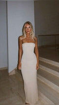 Elegant Mermaid Strapless Light Champagne Polyester Glitter Long Prom Dress,Evening Dress GG1421