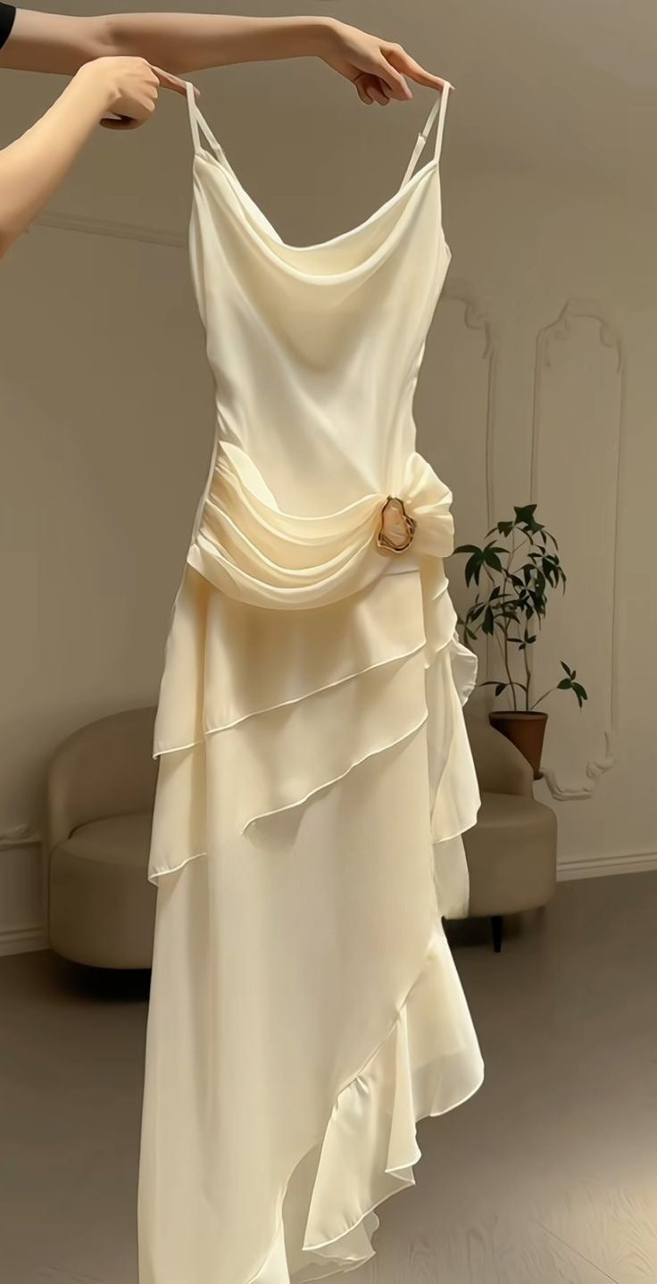 Sweet A Line Spaghetti Straps Chiffon Long Prom Dress,Evening Dress GG1433