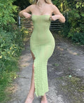Chic Mermaid Strapless Chiffon Irregular Hem Long Prom Dress,Evening Dress GG1489