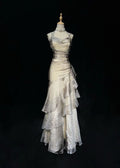 Chic Mermaid Chiffon Ruffles Long Prom Dress,Evening Dress GG1684
