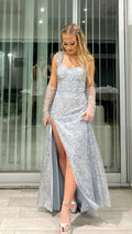 Sparkly Mermaid Sweetheart Sequin Slit Long Prom Dress,Evening Dress GG1774