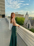 Elegant Mermaid Spaghetti Straps Dark Green Satin Long Prom Dress,Evening Dress GG1868