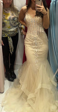 Pretty Mermaid Sweetheart Tulle Applique Long Prom Dress,Evening Dress GG1896