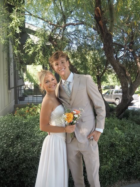 Lovely A Line Strapless White Chiffon Slit Long Prom Dress,Evening Dress GG1911