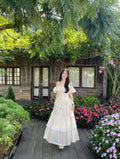 Pretty A Line Off The Shoulder Pastel Yellow Satin Tiered Long Prom Dress,Evening Dress GG1930